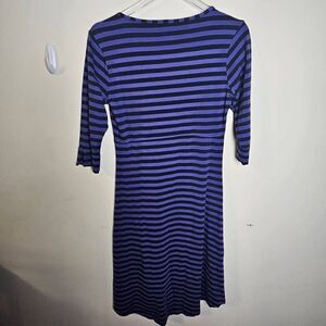Horny Toad Keyboard Dress Black & Purple Stripe Small